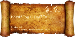 Herényi Iván névjegykártya